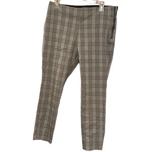 High/Mid -Waisted Zipped Plaid Pull-On Pixie Skinny Ankle Pants for Women